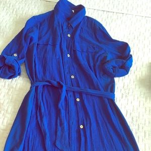 Calvin Klein linen blue tunic coverup